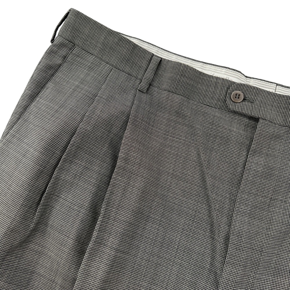 Zanella Bennett Pleated Wool Trousers Mens 44x31.5 Dark Gray Made in Italy